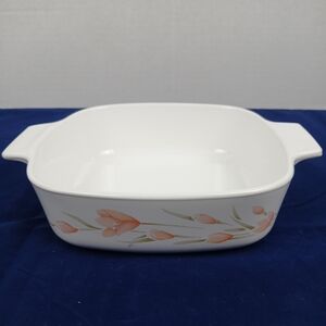 CorningWare A-1-B Dish Peach Floral (1987-91) NO LID